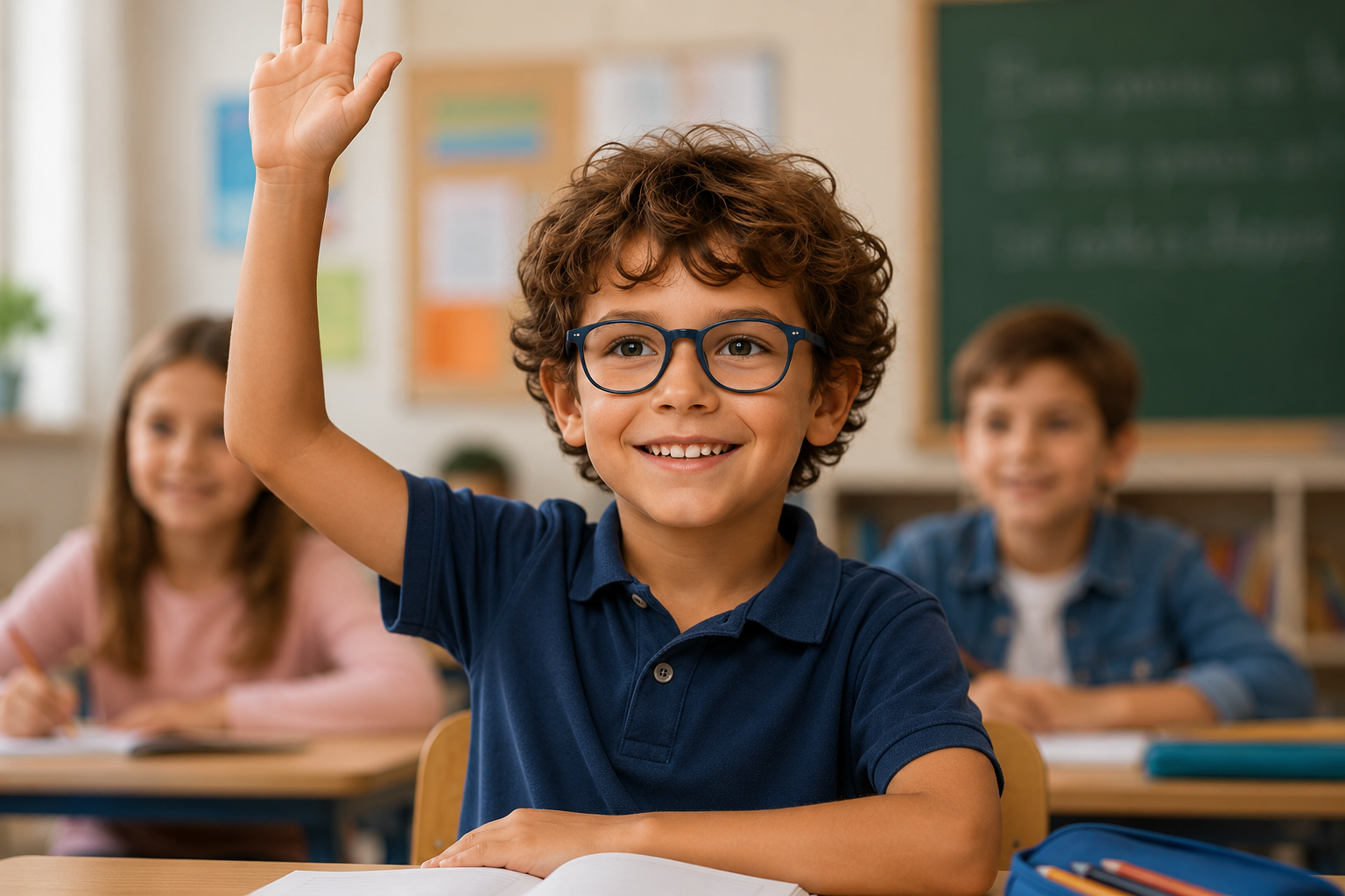 Enfant essayant ses premières lunettes