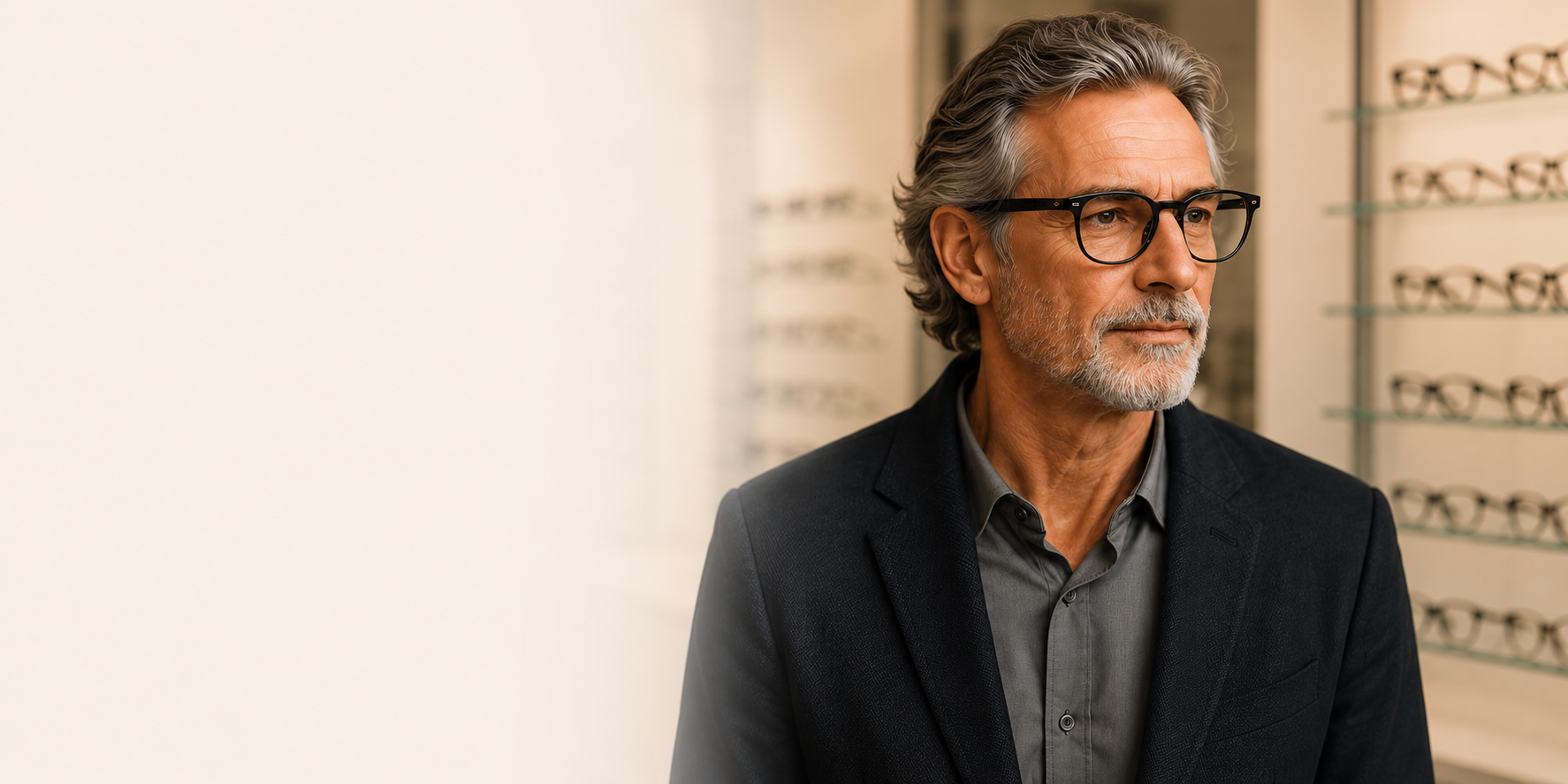 Homme senior portant des lunettes
